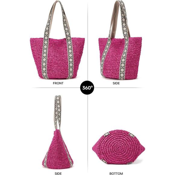 Pink - Boho Chic, Beach Bag, Lightweight & Stylish - Picture 3 of 7